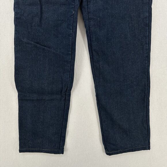 Dickies Flannel Lined Jeans Women 8 Relaxed Fit Straight Blue Denim Plaid Hemmed - Picture 5 of 12